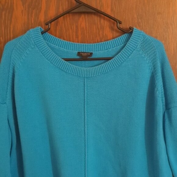 Talbots Plus Petites Blue Cotton Sweater Size 2X Petite - Picture 2 of 6